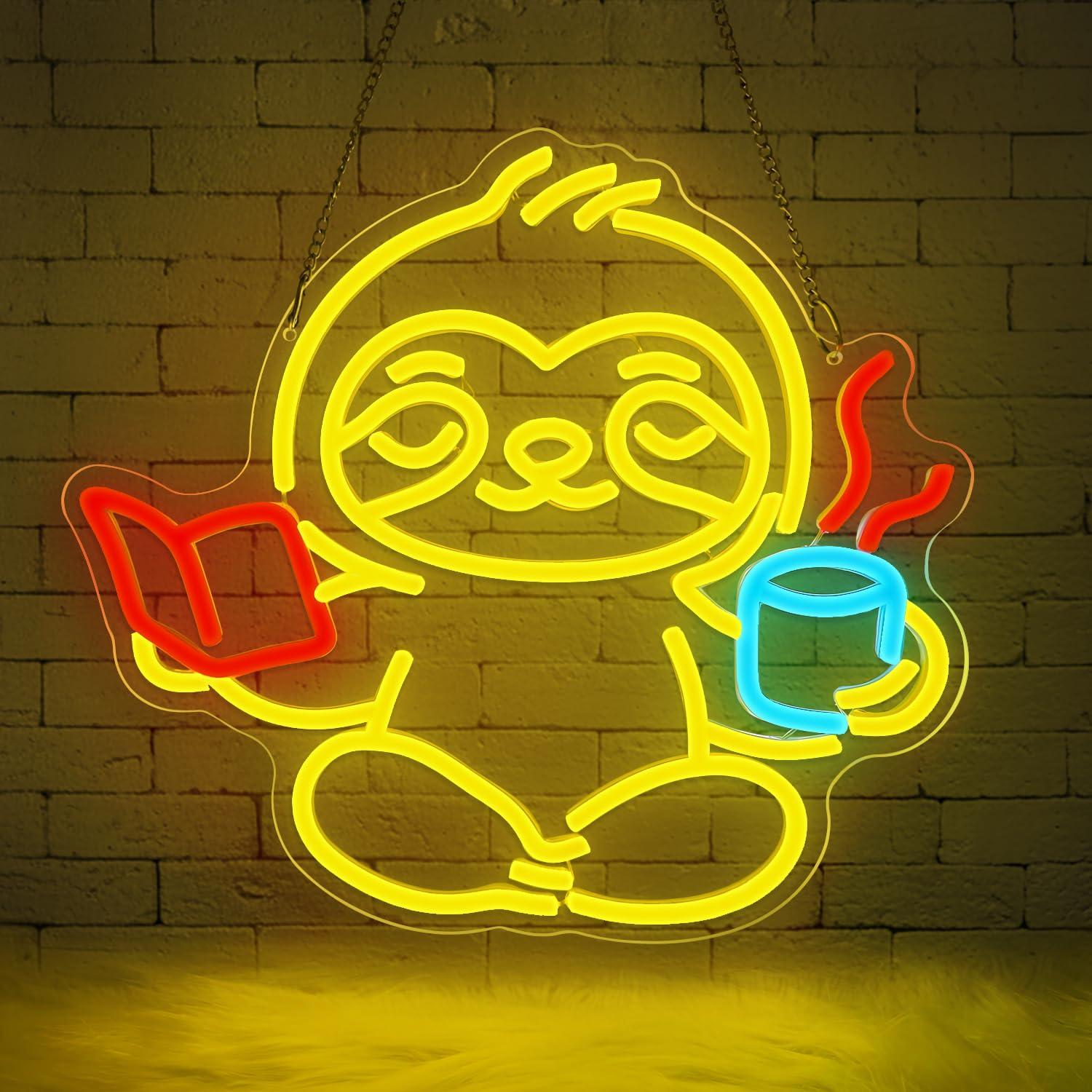 Home Office Gifts - 나무늘보 네온사인 USB 디밍 가능 LED