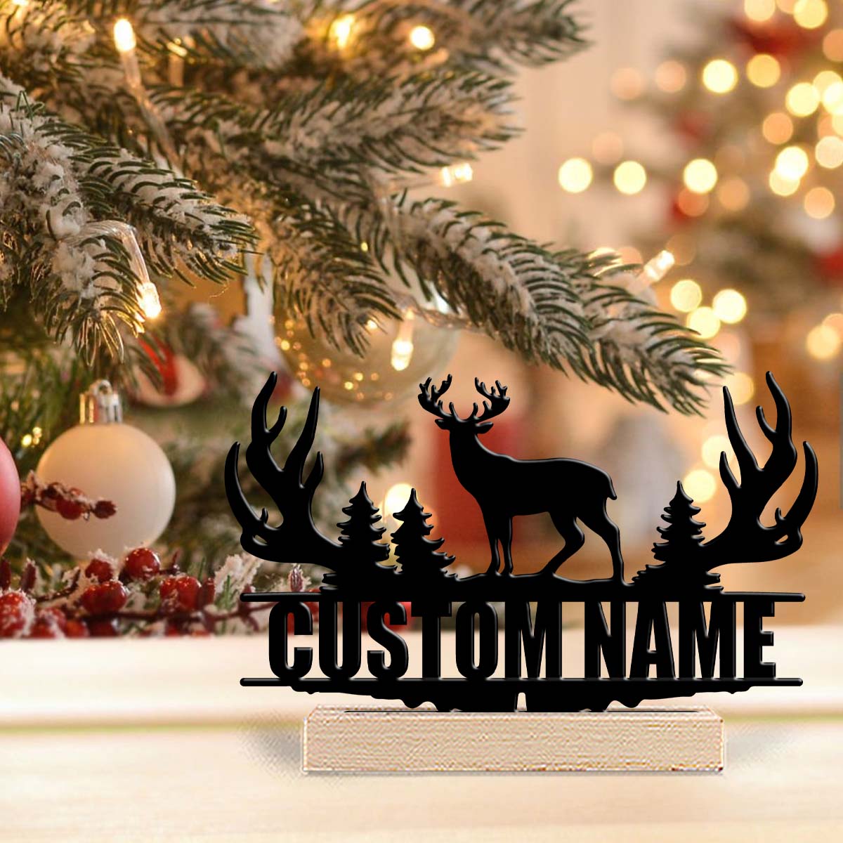 Home Office Gifts - 1Pc Csutom 숲 사슴 나무 베이스
