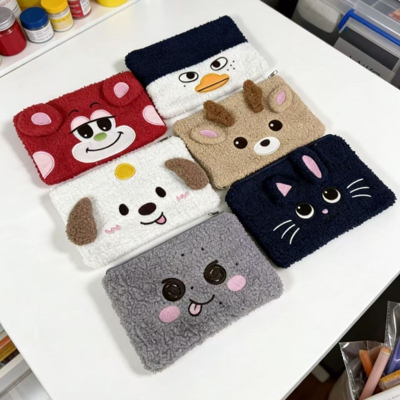 Pen Holder Organizer - RIIZES 귀여운 프린트 지퍼 파우치 펜