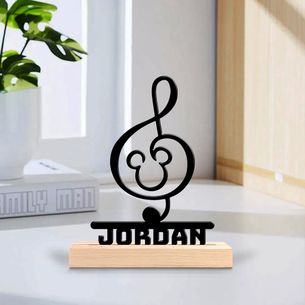 1Pc Csutom 이름 음표 나무 베이스 금속 예술  - Home Office Gifts 리뷰 및 가격
