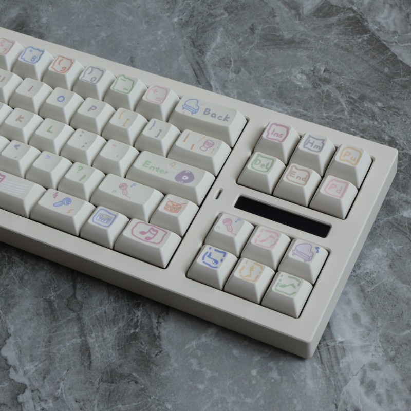 142 키 뮤지컬 노트 PBT 키캡 KCA 프로필 염료 - Home Office Layout 리뷰 및 가격