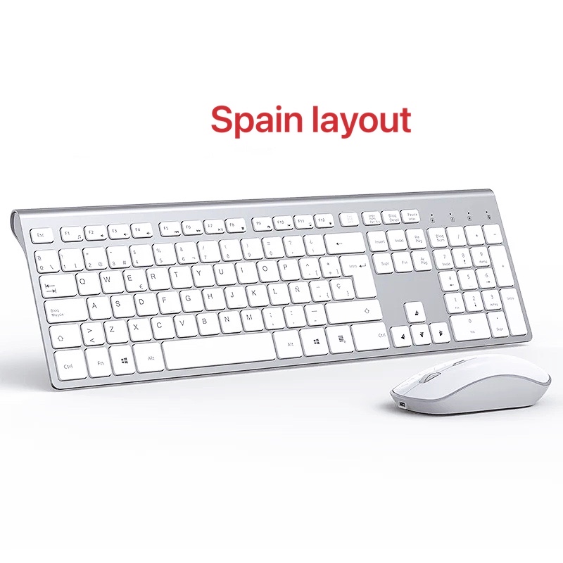 무선 키보드 및 마우스 세트 스페인어 레이아웃 인체공학 - Home Office Layout 리뷰 및 가격