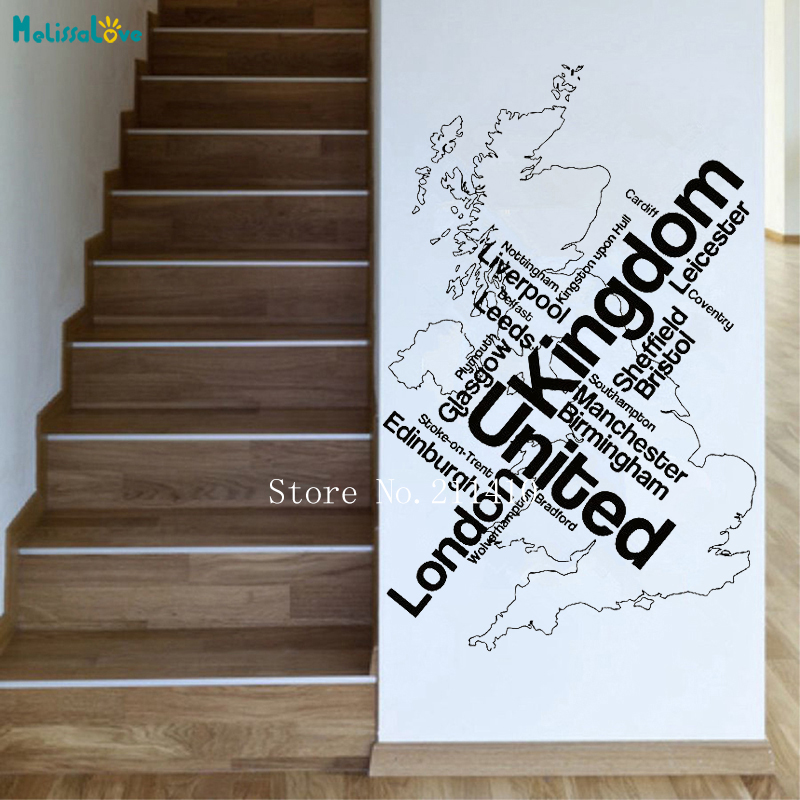 벽 스티커지도 런던 Unied 영국 영국 영어 도시 D - Home Office Of London 리뷰 및 가격
