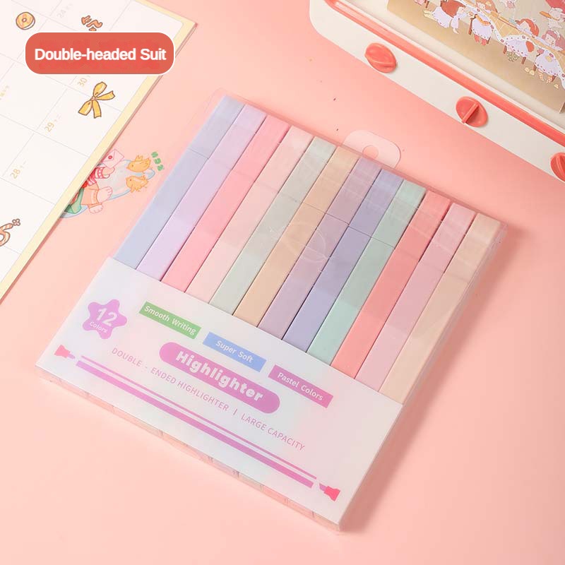 12 개/대 더블 팁 형광펜 펜 Kawaii 만화 마커 - Stabilo Marker Boss 리뷰 및 가격