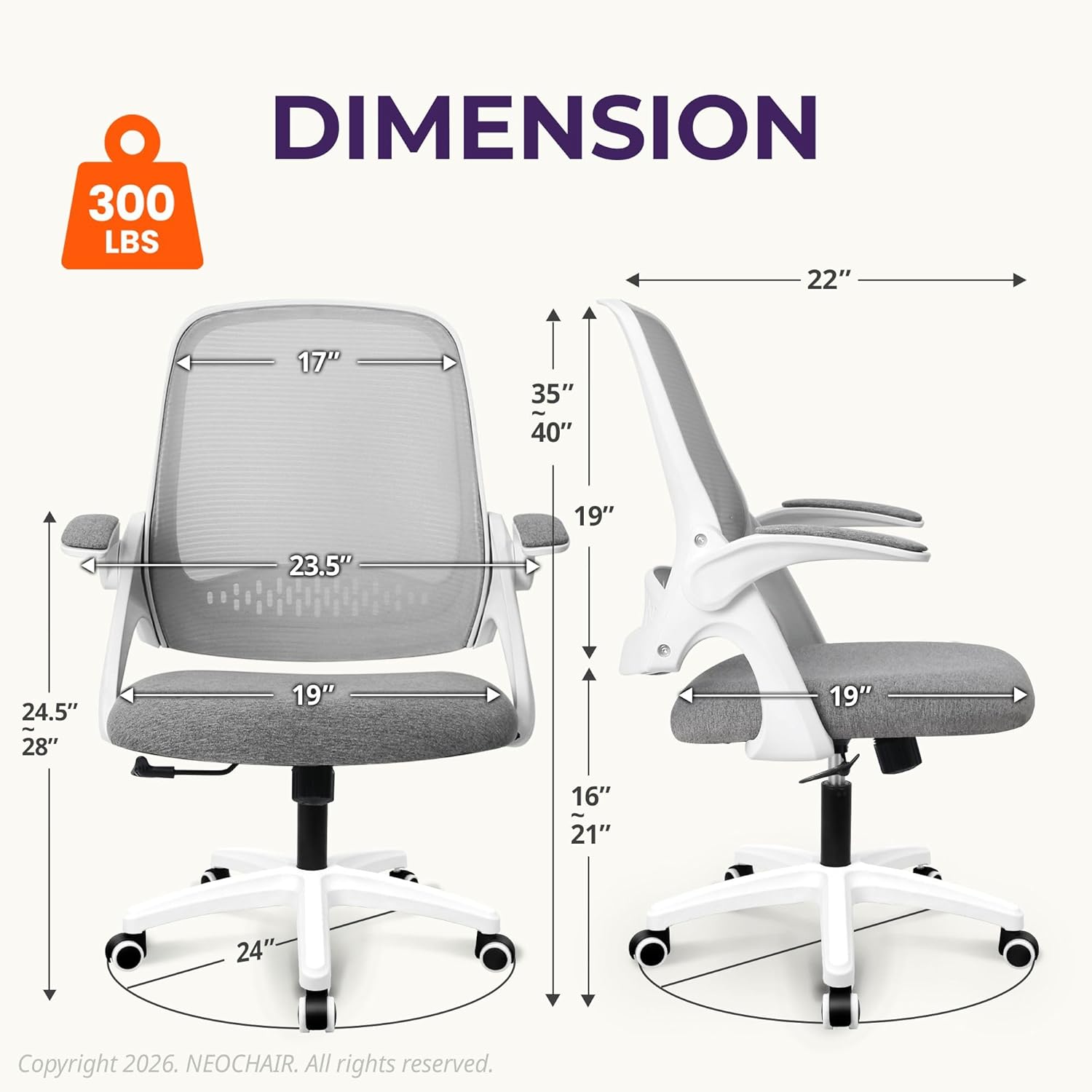 인체공학적 메쉬 사무용 의자, 요추 지지대, 높이 조절 - Home Office Desks 리뷰 및 가격