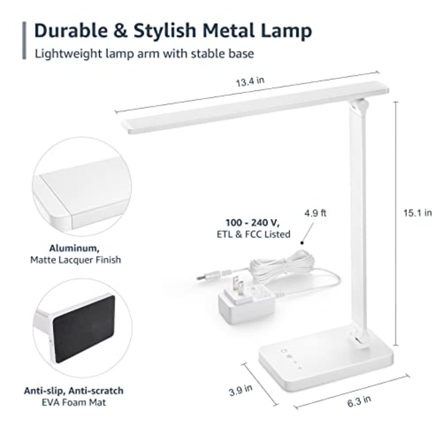 LED 책상 램프, 금속 데스크 라이트 9.5W 800 - Home Office Desks 리뷰 및 가격