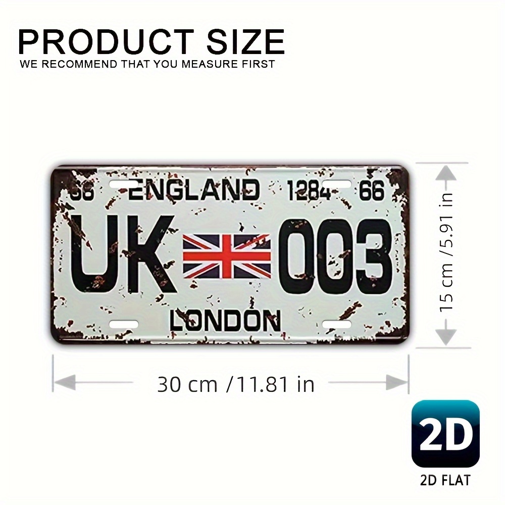 빈티지 런던 영국 번호판 알루미늄 사인 - 11.81인 - Home Office Of London 리뷰 및 가격