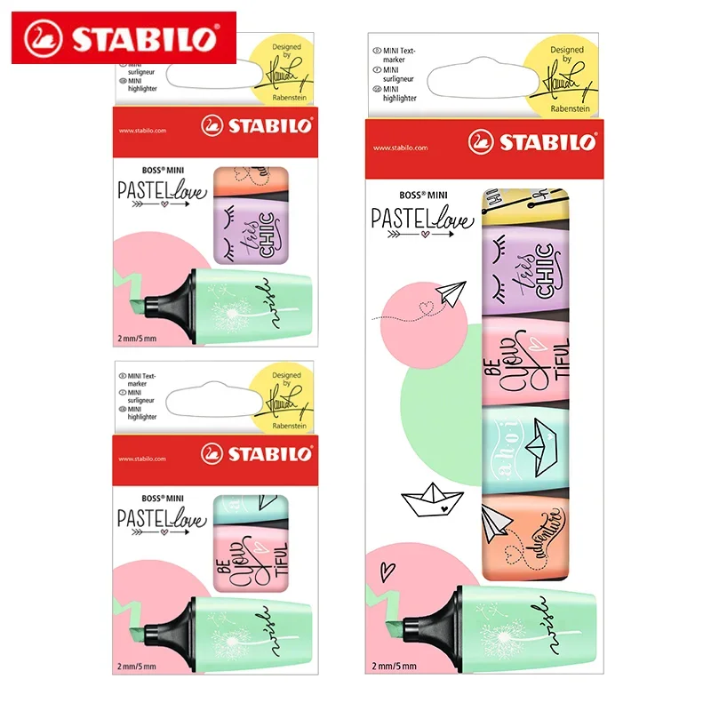 3/6 색상/세트 독일 STABILO 미니 보스 형광펜 - Stabilo Marker Boss 리뷰 및 가격