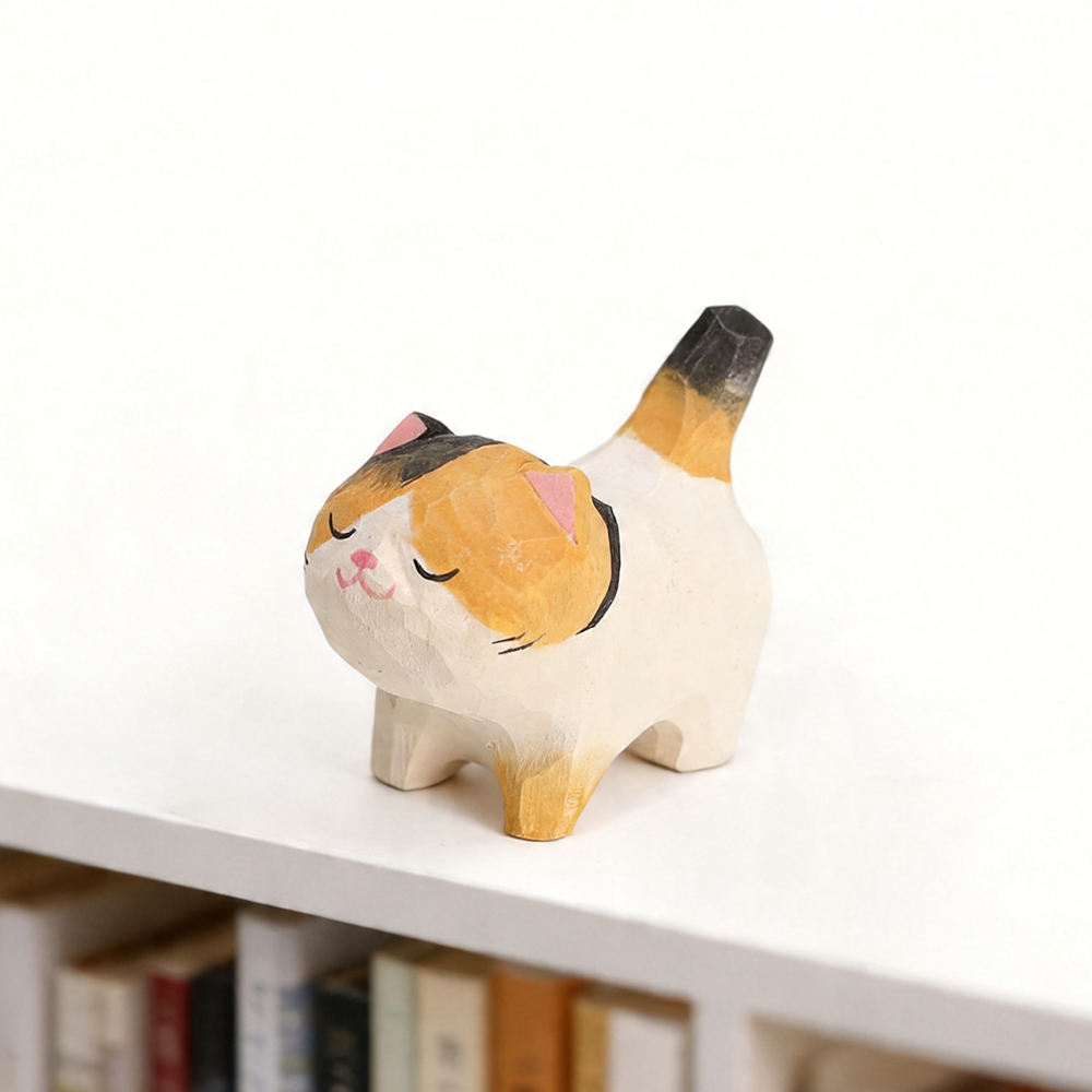 귀여운 황금 그라데이션 고양이 그림 장식품 나무 장식  - Home Office Freelancer 리뷰 및 가격