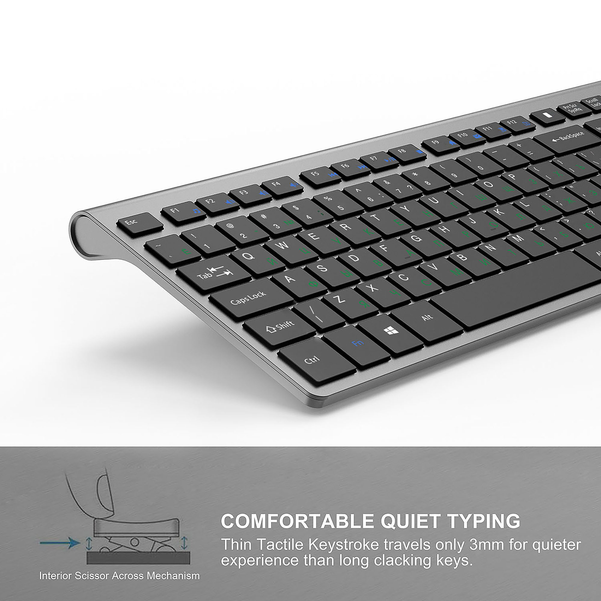 2.4G 충전식 무선 키보드 및 마우스 세트, 풀 사이 - Home Office Layout 리뷰 및 가격