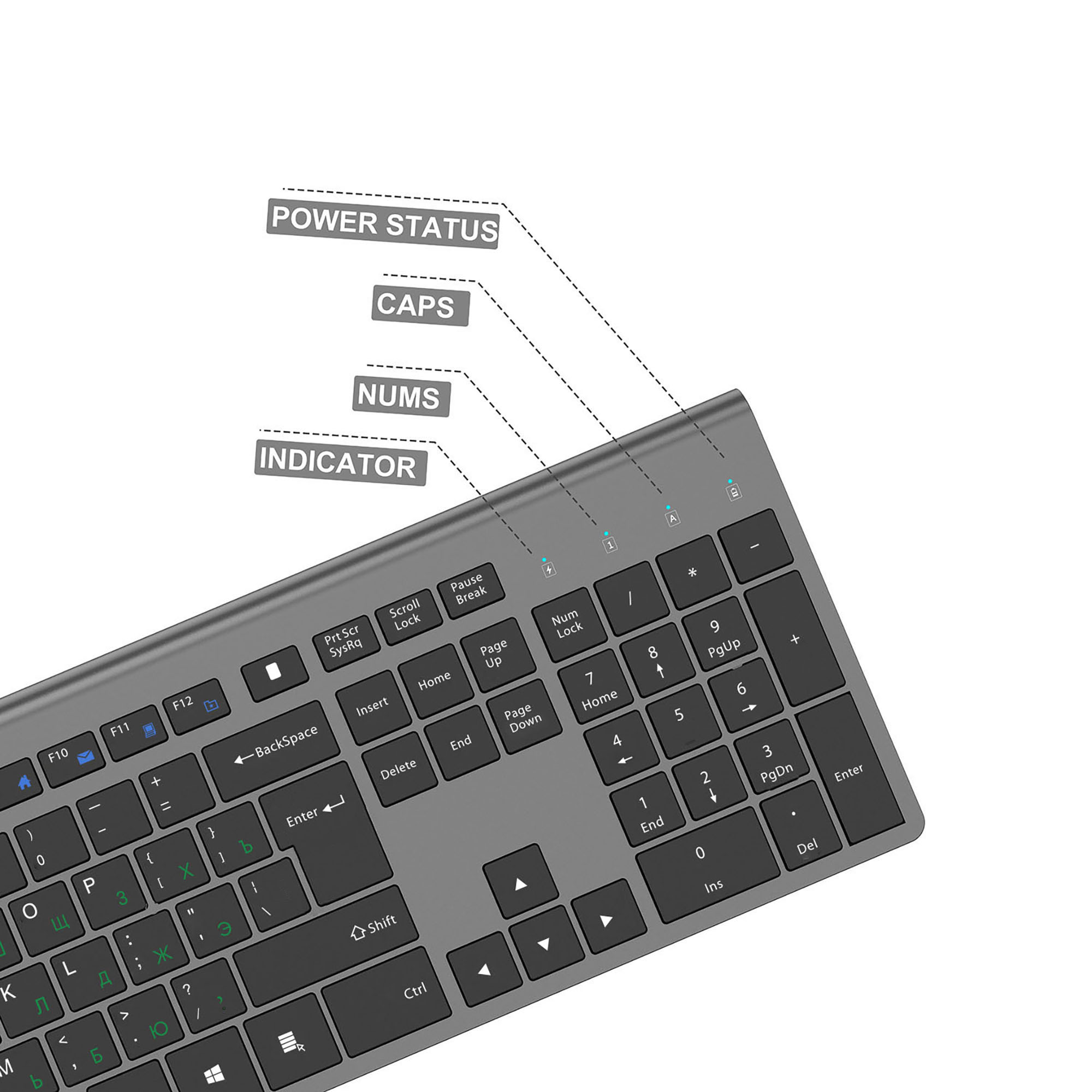 2.4G 충전식 무선 키보드 및 마우스 세트, 풀 사이 - Home Office Layout 리뷰 및 가격