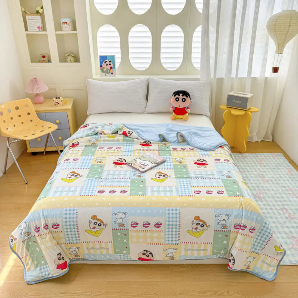귀여운 크레용신짱 여름 이불 만화 귀여운 가정용 낮잠  - Home Office Freelancer 리뷰 및 가격